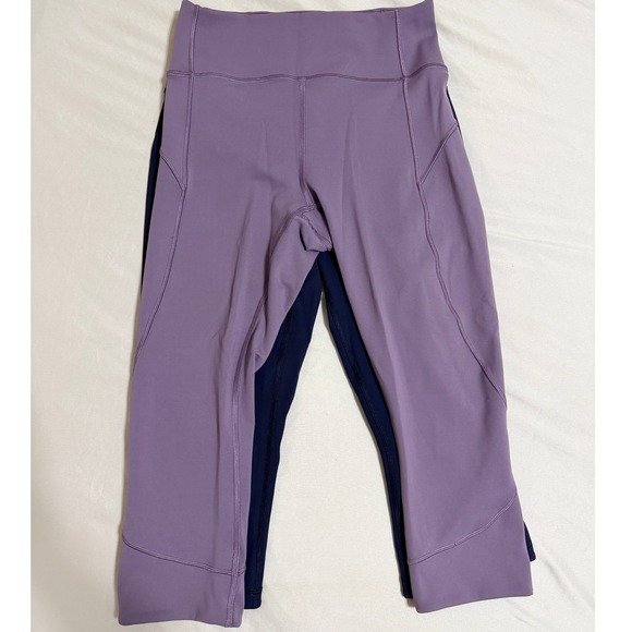 Lululemon Crop Leggings Lot of 2 Size 6 Maeve & Navy - Picture 3 of 13